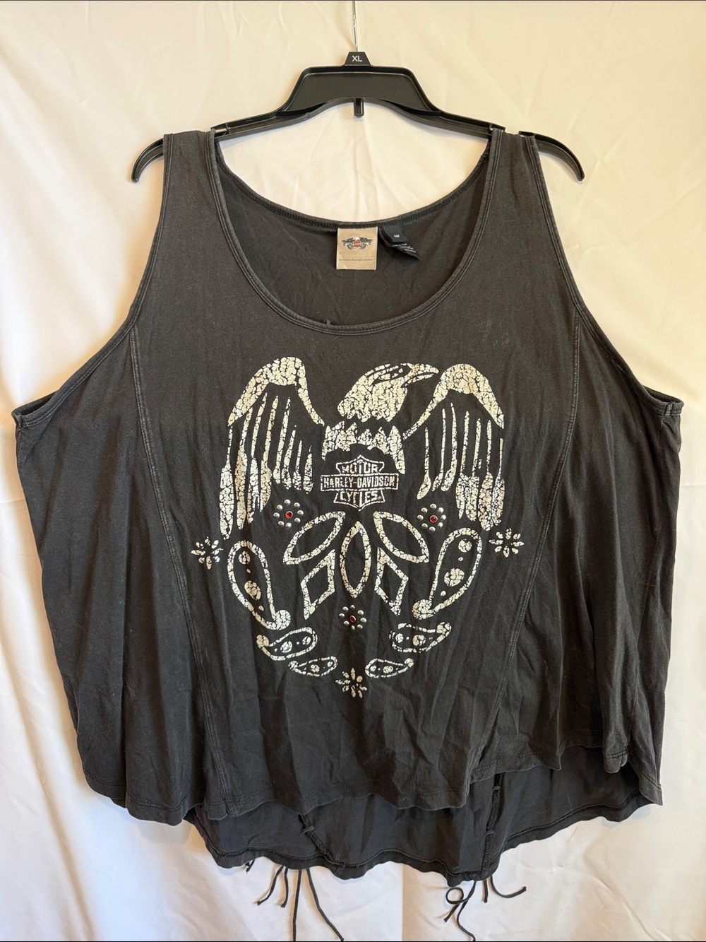 Harley-Davidson Black Tank Top with White Eagle Graphic